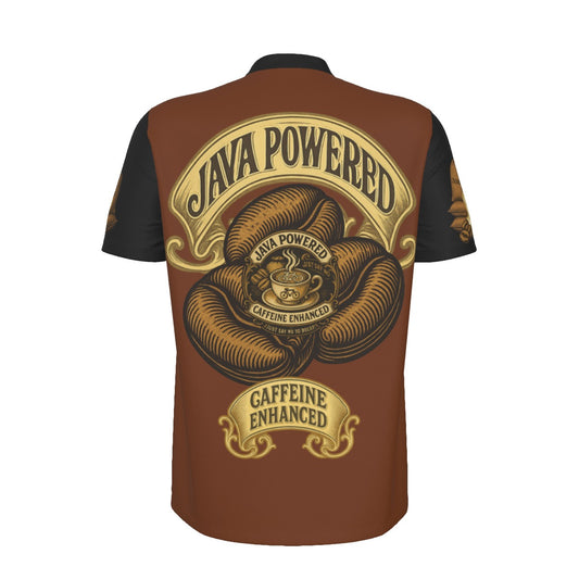 Java Powered All-over Print Men's MTB Jersey With Black Zipper