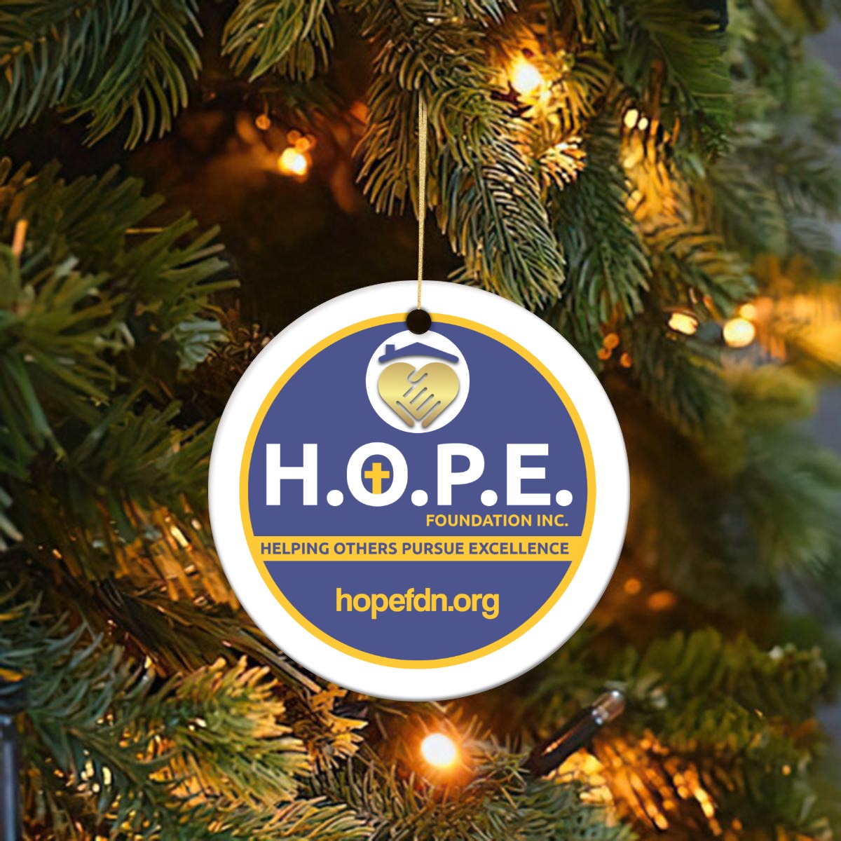 HOPE Round Christmas Ceramic Decoration Ornaments