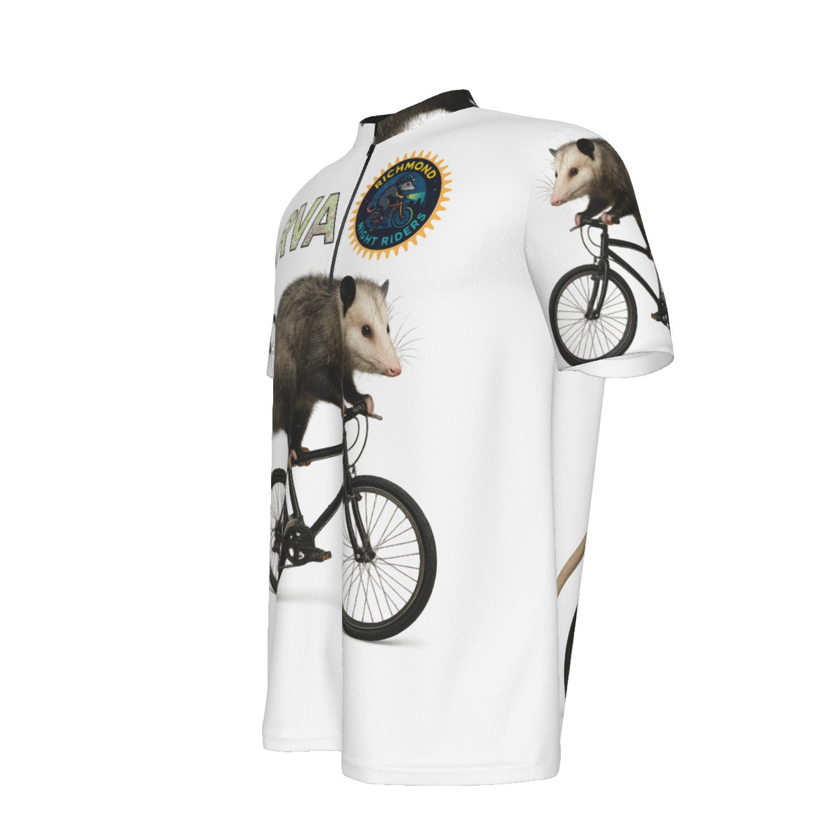Richmond Night Riders White RVA All-over Print Men's MTB Jersey With Black Zipper