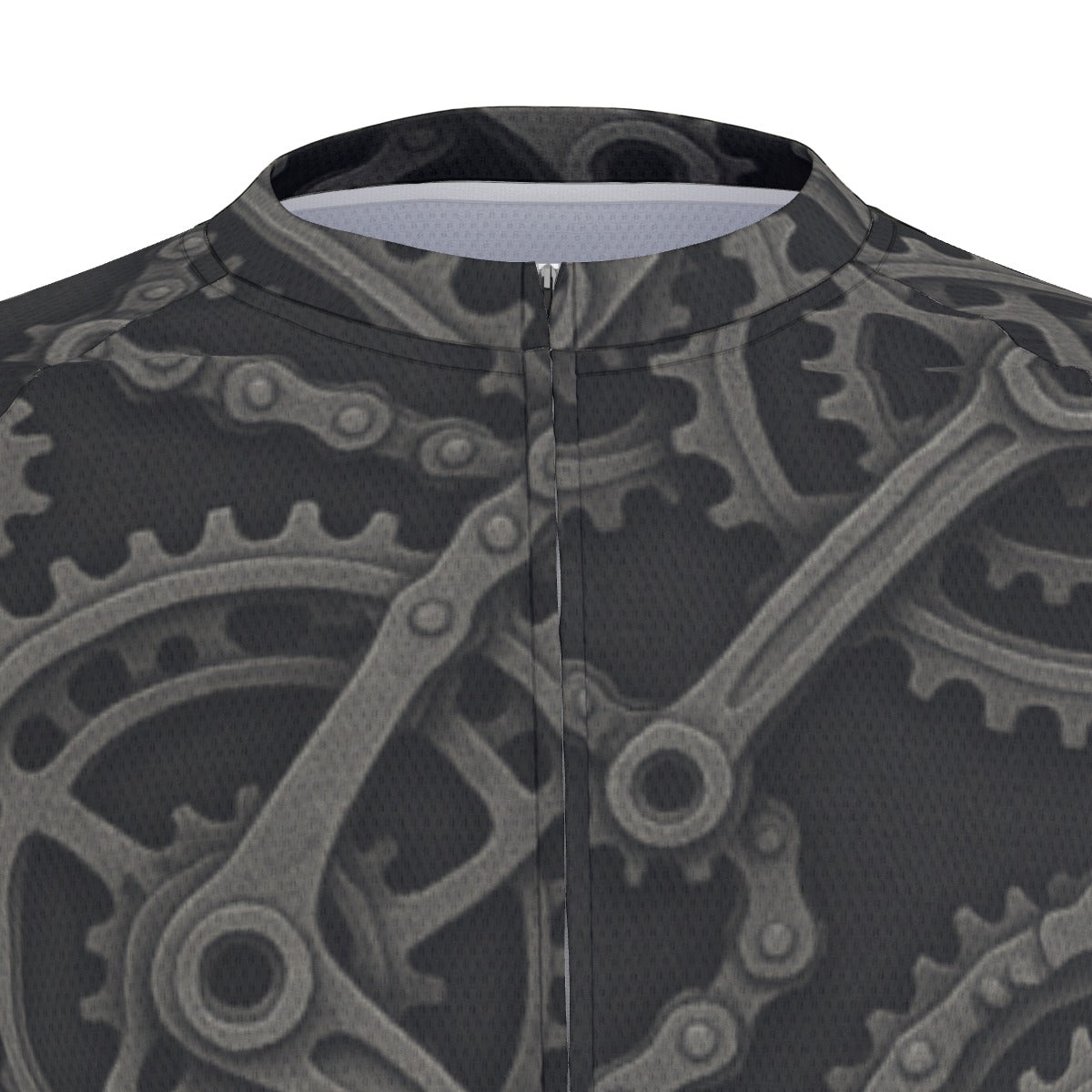 Cranks & Chains Gray All-Over Print Raglan Men's Cycling Jersey