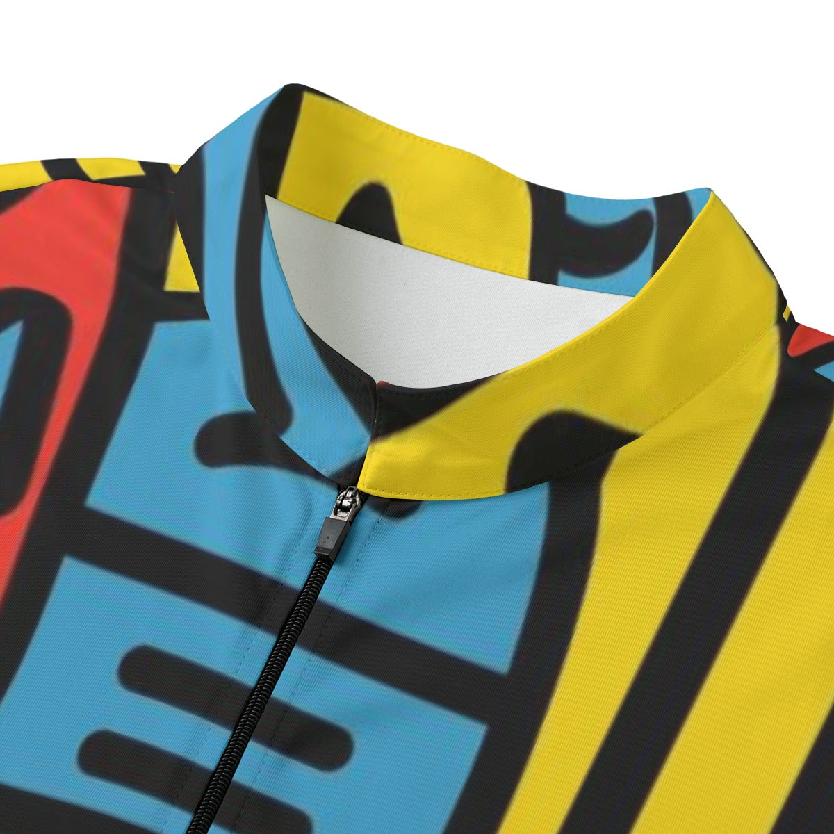 Colorful Abstract All-over Print Men's MTB Jersey With Black Zipper