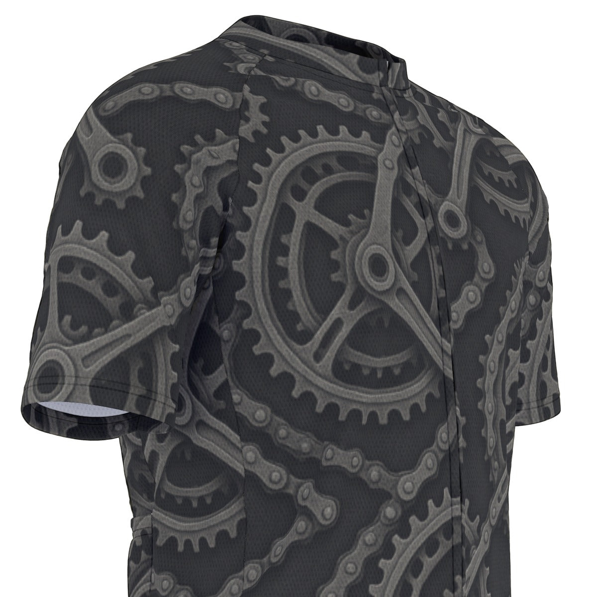 Cranks & Chains Gray All-Over Print Raglan Men's Cycling Jersey