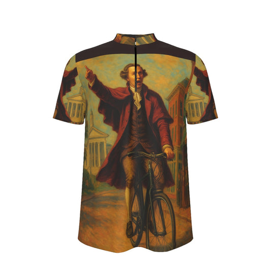 Patrick Henry Give Me Liberty To Ride All-over Print Men's MTB Jersey With Black Zipper