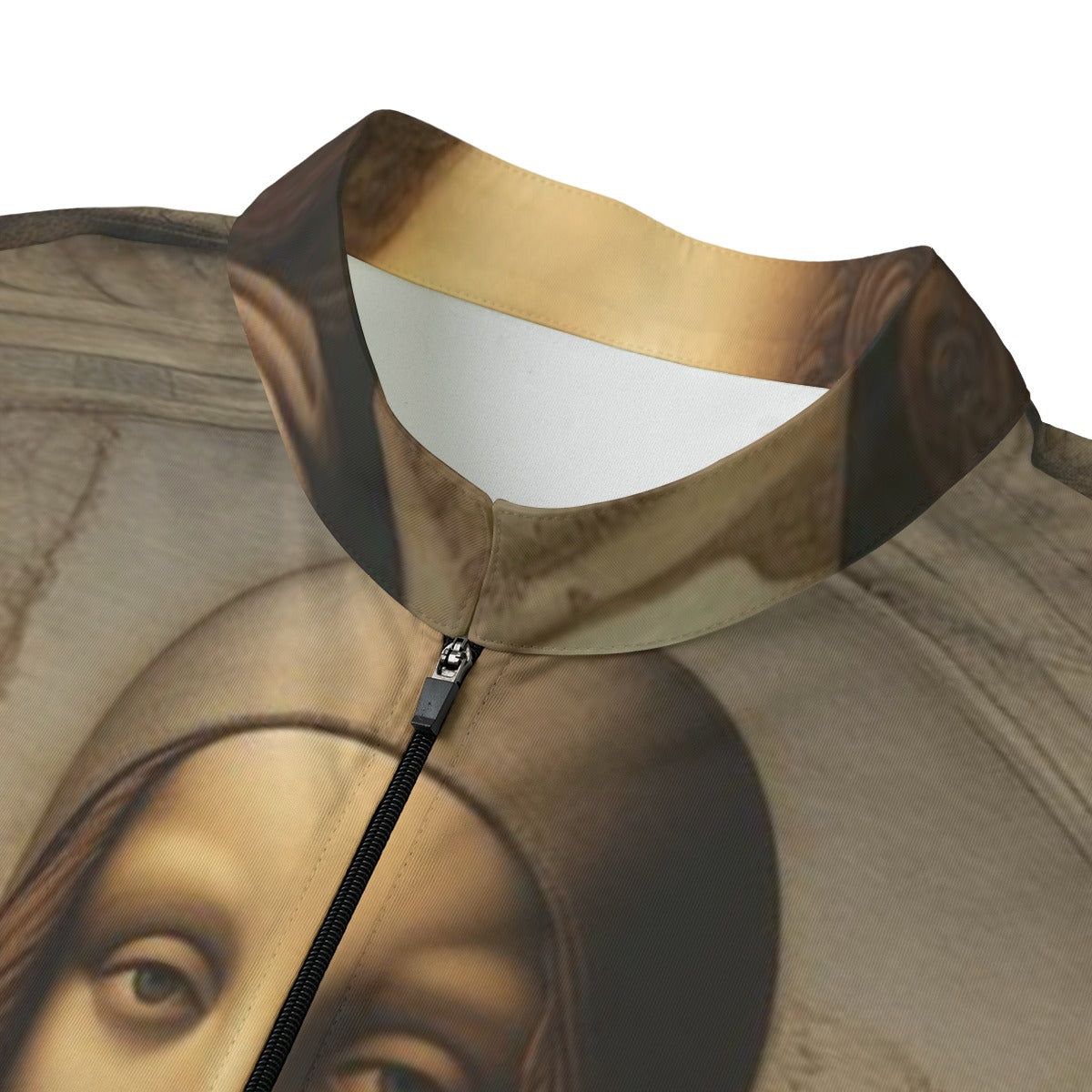 Mona Lisa Maybe All-over Print Men's MTB Jersey With Black Zipper