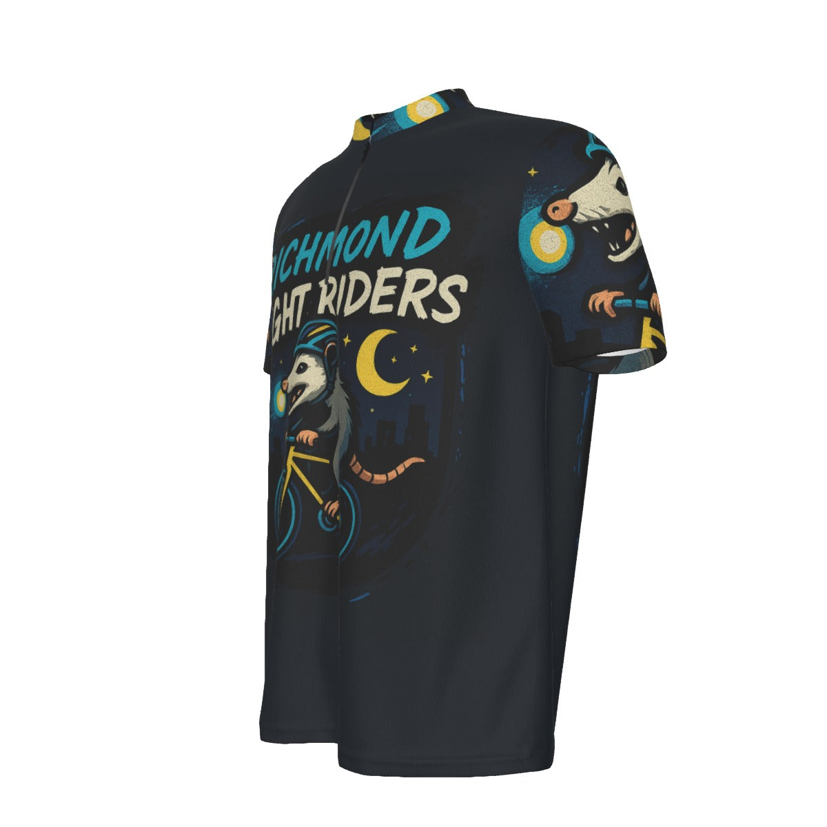 Richmond Night Riders All-over Print Men's MTB Jersey With Black Zipper