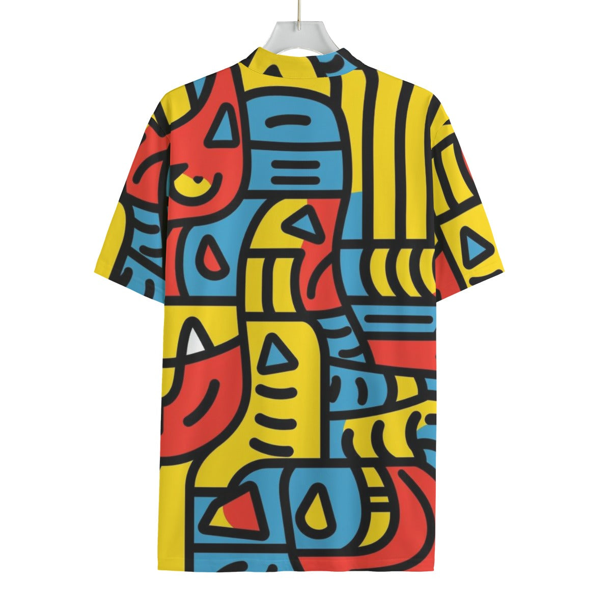 Colorful Abstract All-over Print Men's MTB Jersey With Black Zipper