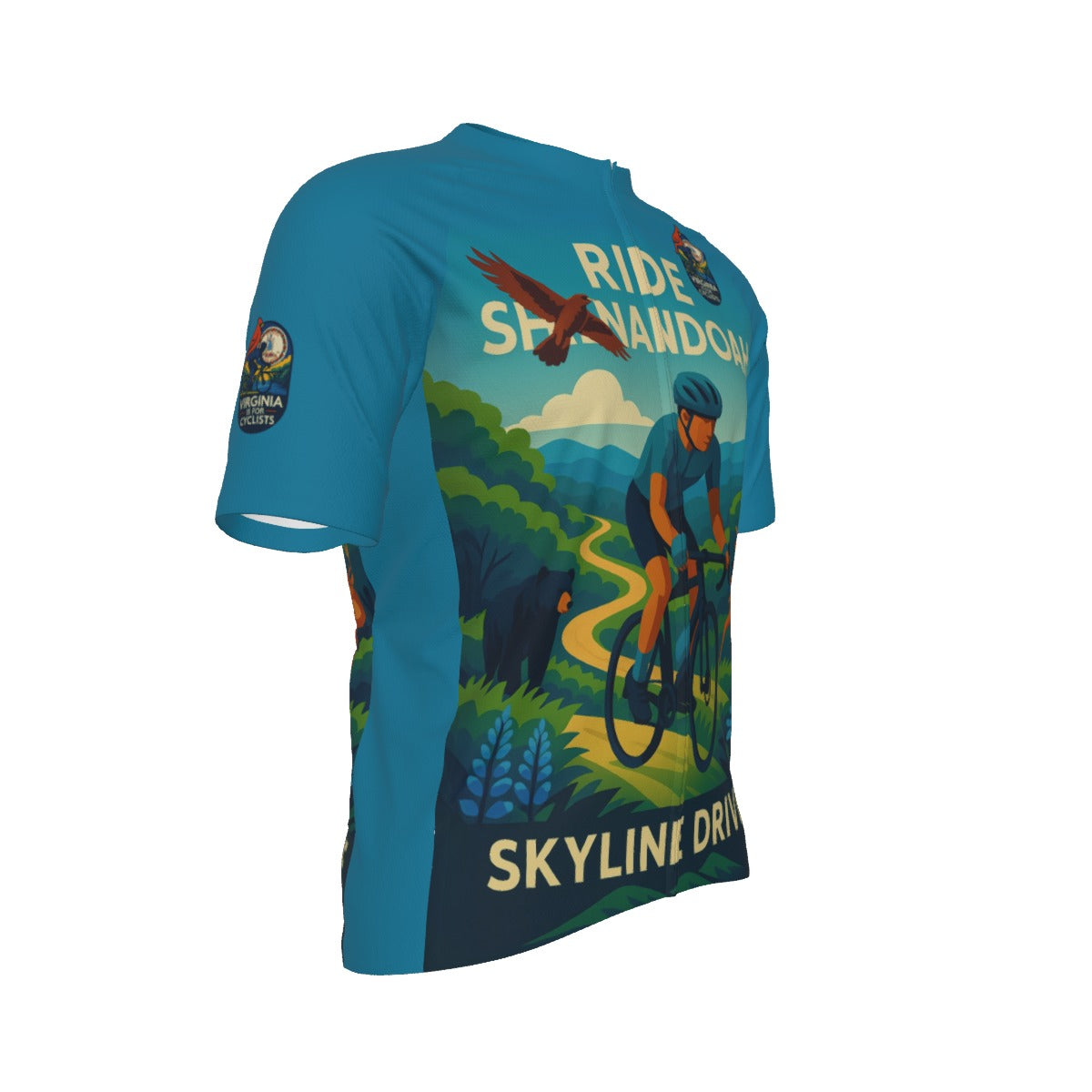 Ride Skyline Drive Shenandoah NP All-Over Print Raglan Men's Cycling Jersey