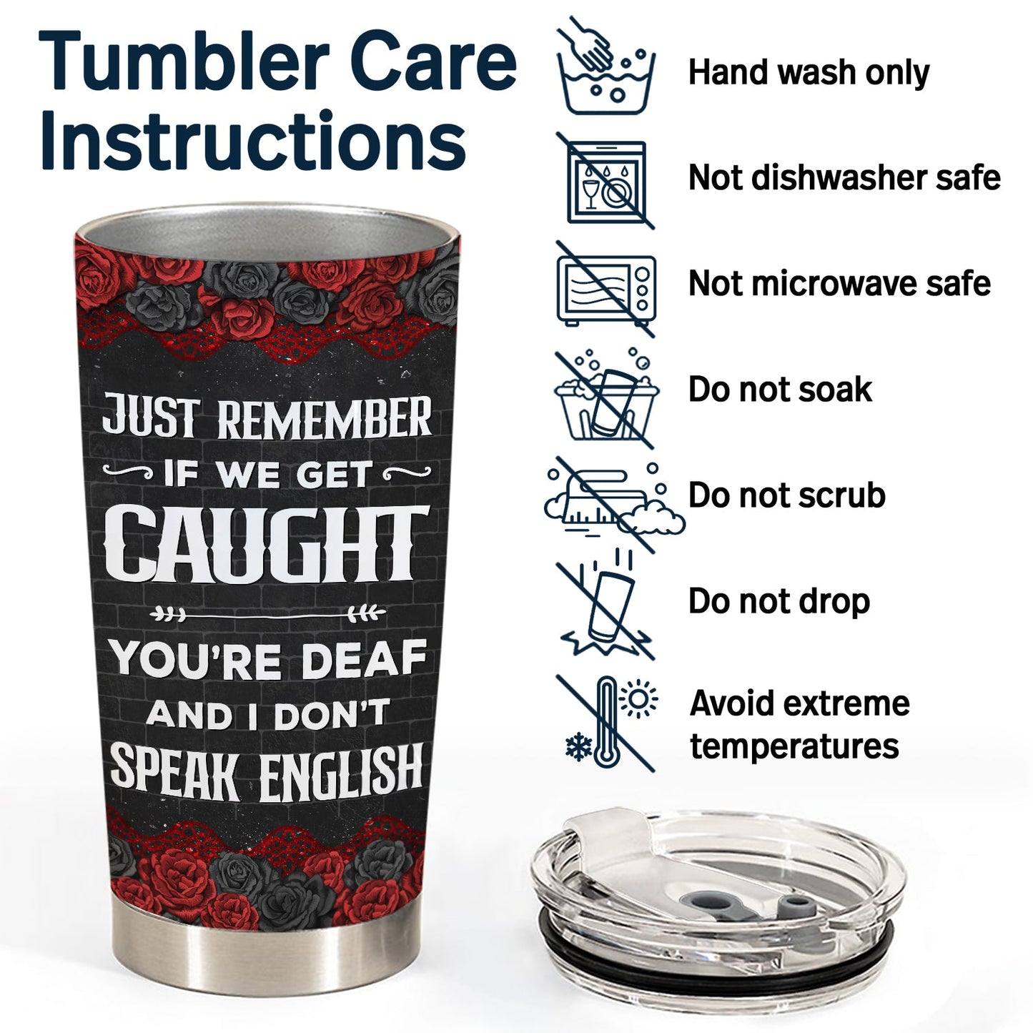 Partners in Crime Custom Tumbler with Lid - "If We Get Caught" Stainless Steel Travel Mug, Best Friend Gift