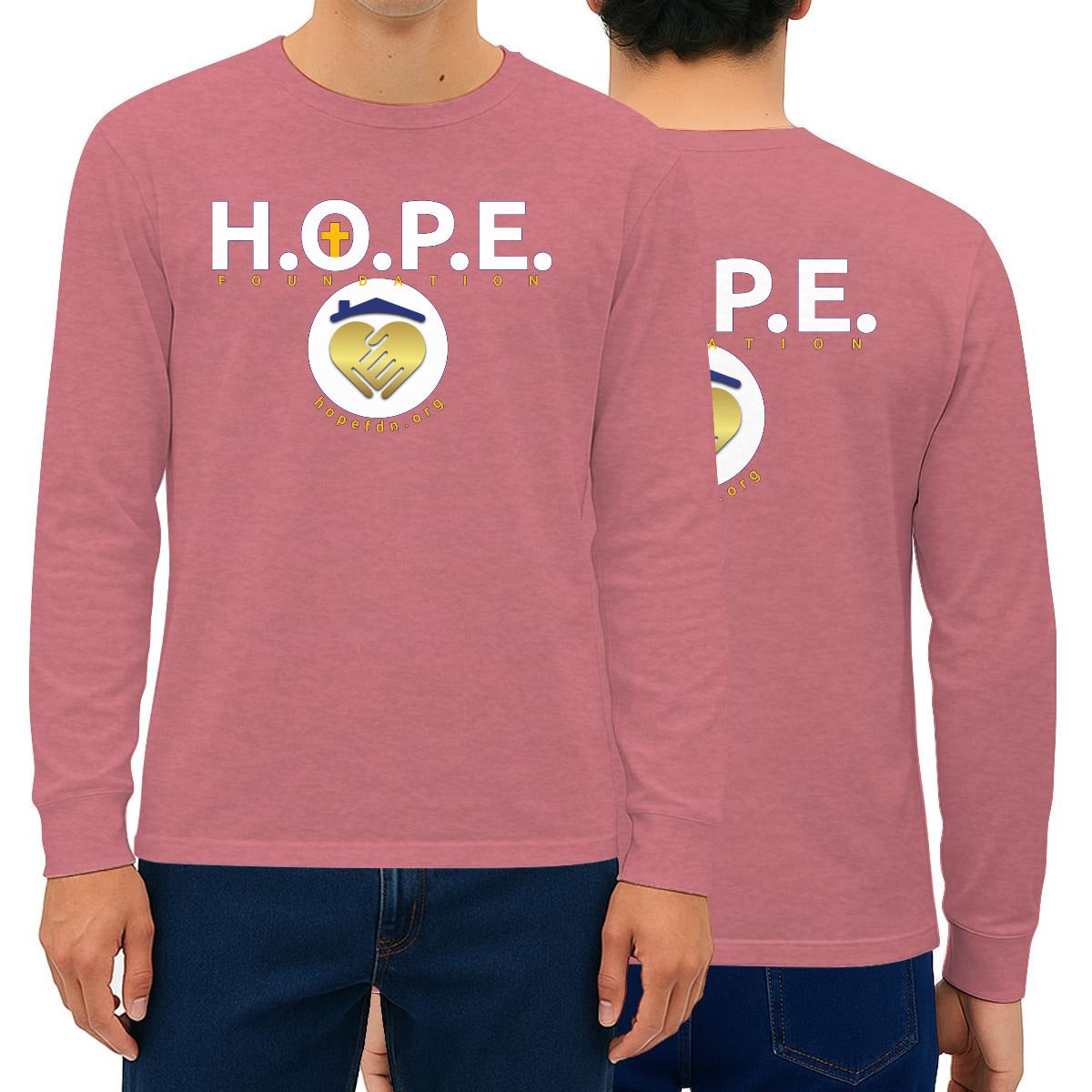 HOPE LOGO Unisex Long Sleeve T-Shirt For The USA| 180GSM Double DTF