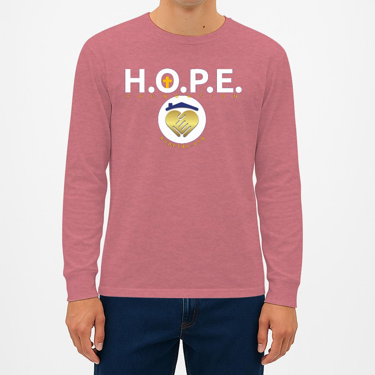 HOPE LOGO Unisex Long Sleeve T-Shirt For The USA| 180GSM Double DTF
