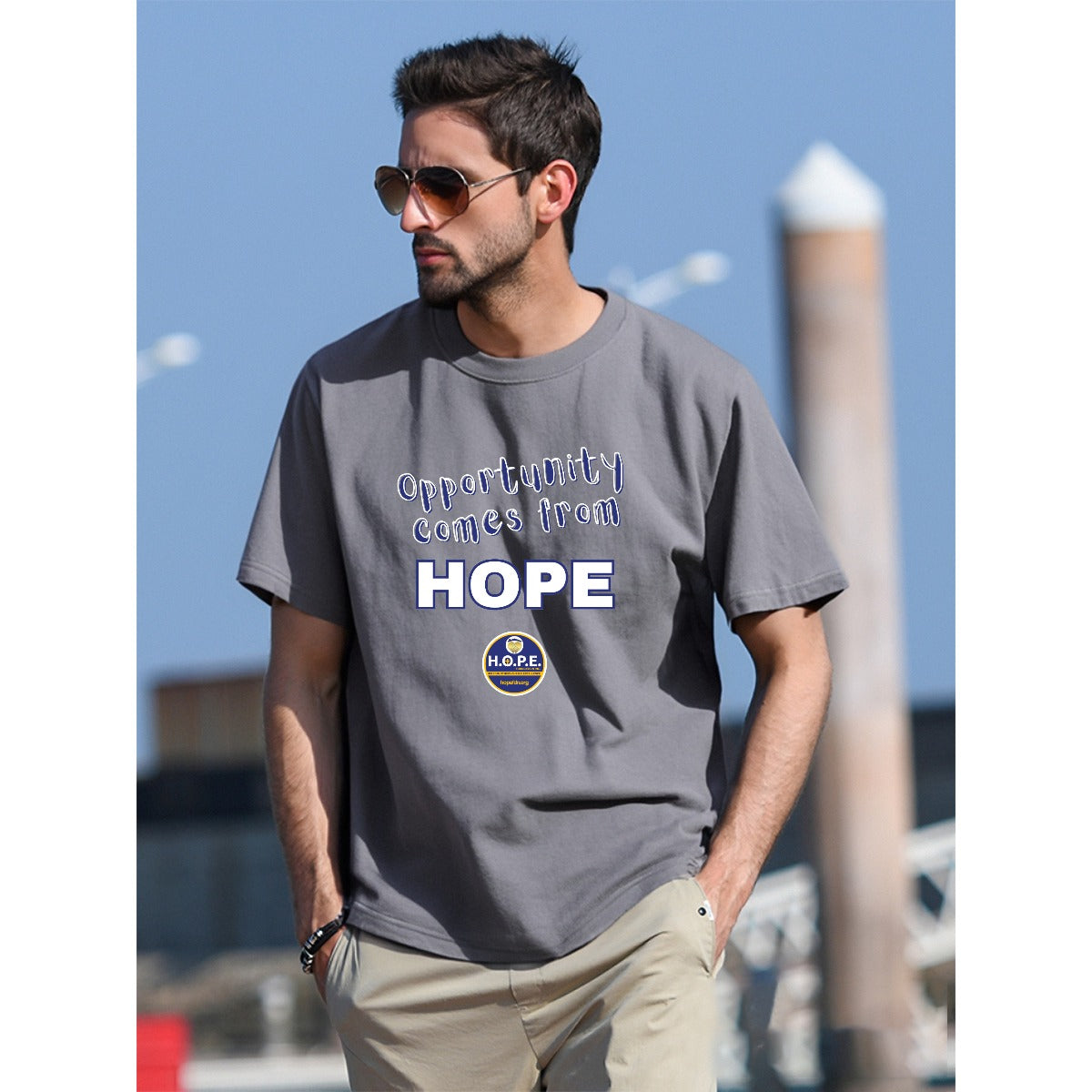 HOPE Opportunity Front Print Unisex T-Shirt  For The USA|180GSM Front DTF