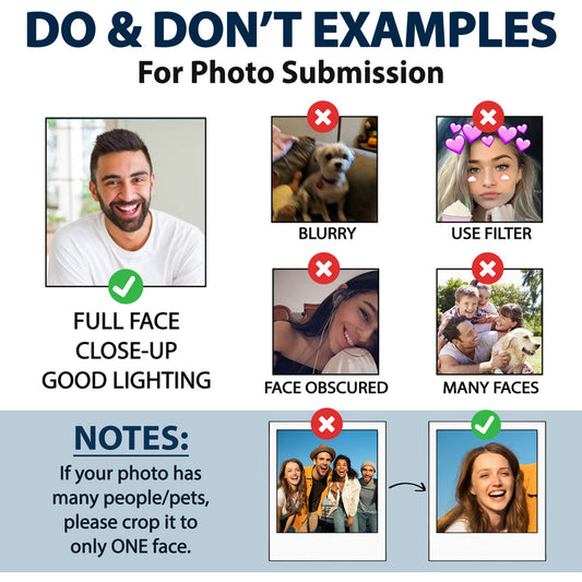 Custom Golf Ball Photo Submission Examples: Full face, close-up with good lighting.